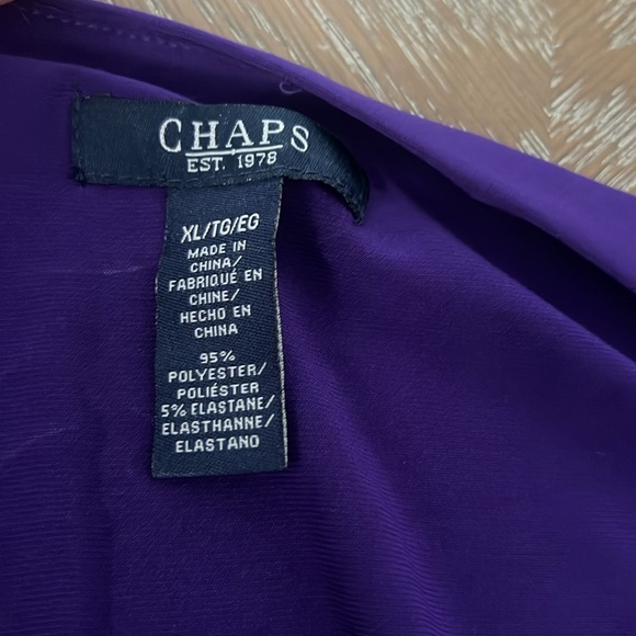 Purple sleeveless faux wrap vneck dress. - Picture 4 of 5